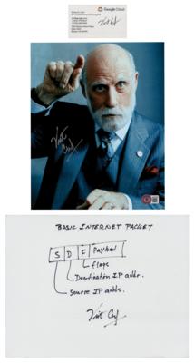 Lot #289 Vint Cerf (3) Signed Items – Sketch, Photograph, and Business Card - Image 1