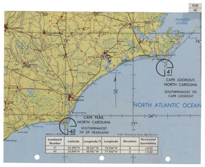 Lot #523 Apollo 9 Landmark Map Checklist Page