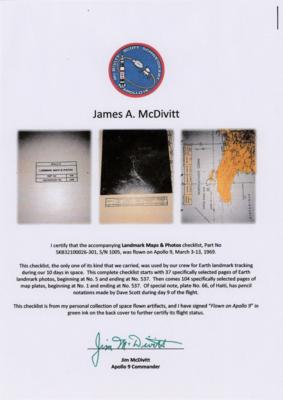 Lot #523 Apollo 9 Landmark Map Checklist Page [Attested as Flown by Richard Garner] - Image 3
