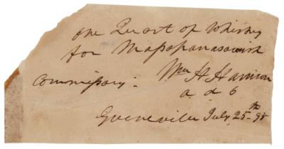 Lot #11 William Henry Harrison Autograph Document
