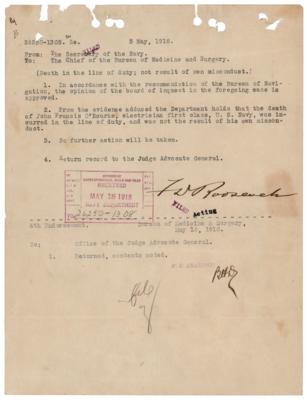 Lot #177 Franklin D. Roosevelt Document Signed as Acting Secretary of the Navy - Image 1