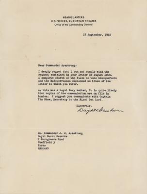 Lot #88 Dwight D. Eisenhower Typed Letter Signed - Two Weeks After the Surrender of Japan - Image 1