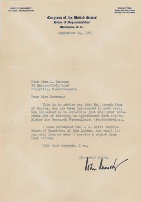Lot #38 John F. Kennedy Typed Letter Signed as a Massachusetts Congressman - Image 1