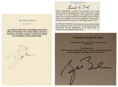Lot #111 Gerald Ford, Jimmy Carter, and George W. Bush (3) Typed Quotations Signed - Image 1