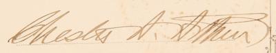 Lot #830 Chester A. Arthur Document Signed as President - Image 2