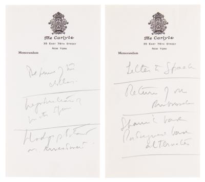 Lot #41 John F. Kennedy (2) Handwritten Notes as President on Economics and Relations with Spain and Portugal - Image 1