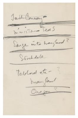 Lot #50 John F. Kennedy Handwritten Notes