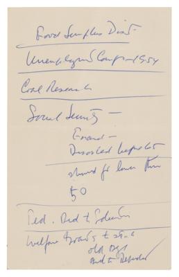 Lot #40 John F. Kennedy Handwritten Notes (2) as Senator on Social Security, Federal Aid, and Economics - Image 3