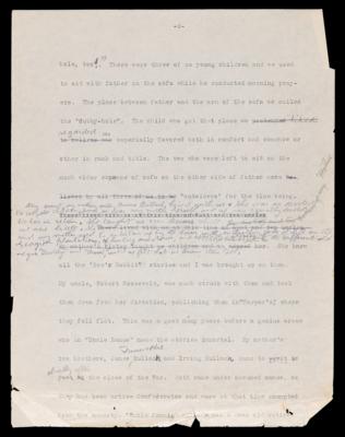 Lot #24 Theodore Roosevelt Hand-Corrected Manuscript for His Autobiography on "Boyhood and Youth" - Image 6