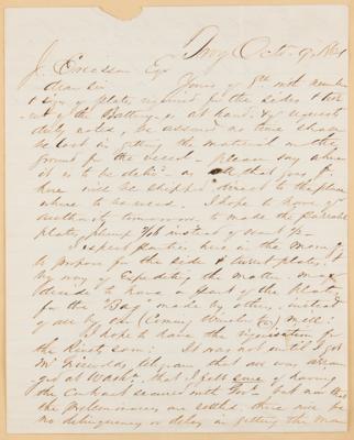 Lot #478 USS Monitor Archive: Letters to Ironclad Inventor John Ericsson, including Thomas Edison, George McLellan, Shipbuilders, and Admirals - Image 10