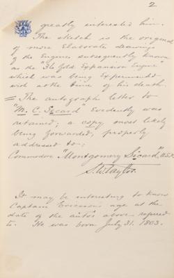 Lot #478 USS Monitor Archive: Letters to Ironclad Inventor John Ericsson, including Thomas Edison, George McLellan, Shipbuilders, and Admirals - Image 15
