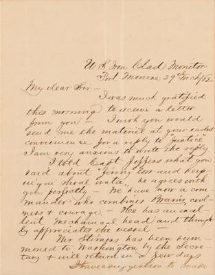 Lot #478 USS Monitor Archive: Letters to Ironclad Inventor John Ericsson, including Thomas Edison, George McLellan, Shipbuilders, and Admirals - Image 3
