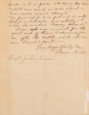 Lot #478 USS Monitor Archive: Letters to Ironclad Inventor John Ericsson, including Thomas Edison, George McLellan, Shipbuilders, and Admirals - Image 5