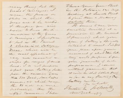 Lot #478 USS Monitor Archive: Letters to Ironclad Inventor John Ericsson, including Thomas Edison, George McLellan, Shipbuilders, and Admirals - Image 9