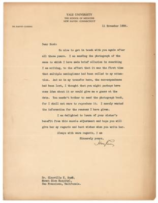 Lot #255 Harvey Cushing Typed Letter Signed to a