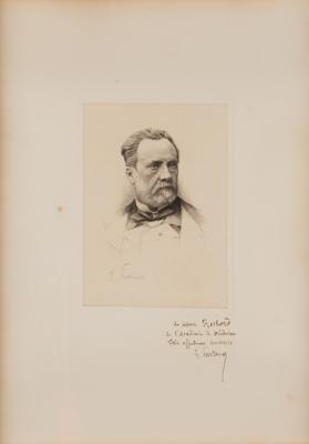 Lot #263 Louis Pasteur Signed Engraving, Presented to a Colleague - Image 1