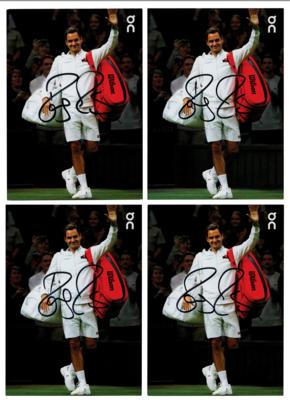 Lot #813 Roger Federer (4) Signed Promo Cards - Image 1