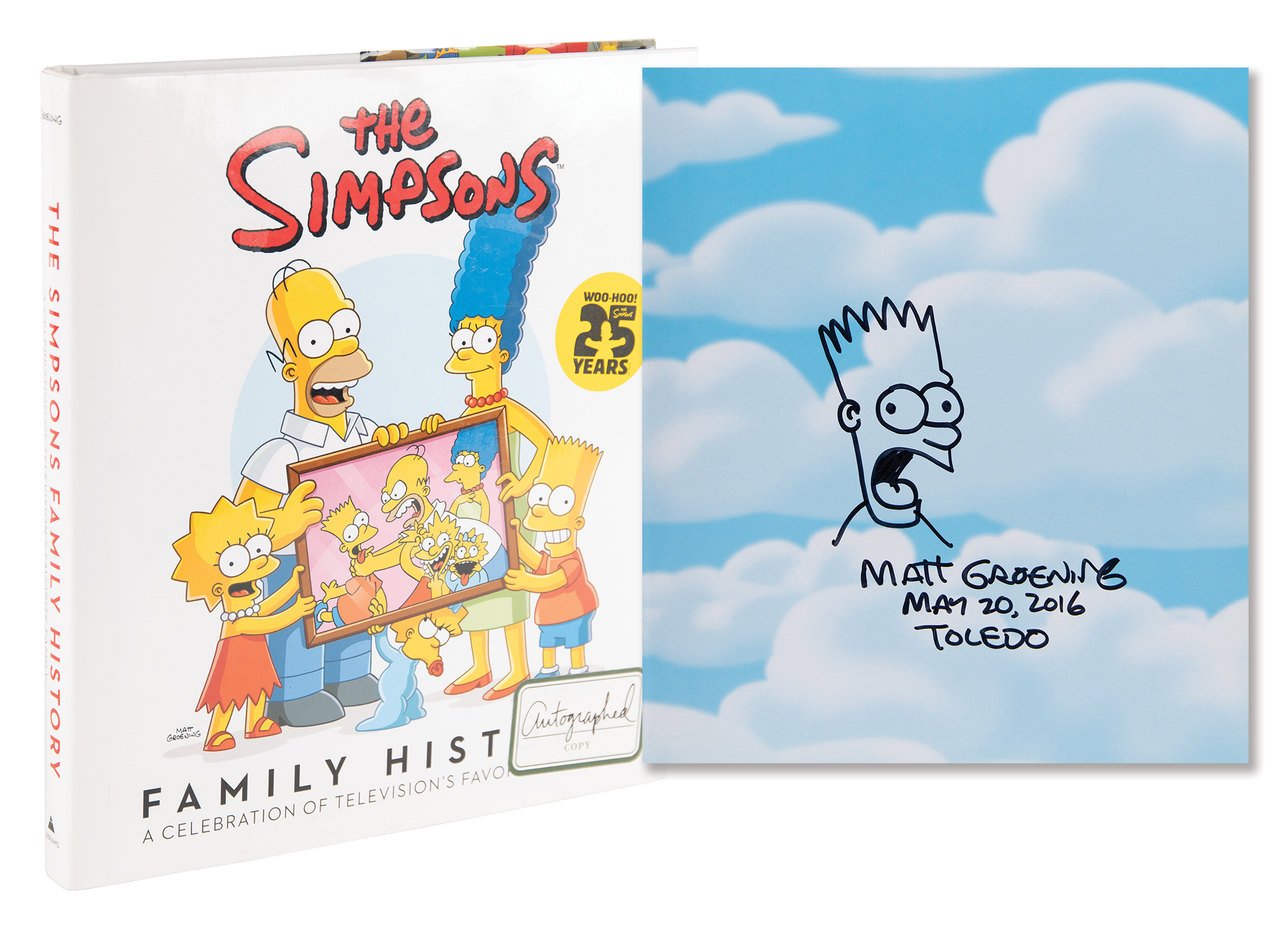 Lot #568 Matt Groening Signed Book with 'Bart Simpson' Sketch - Image 1