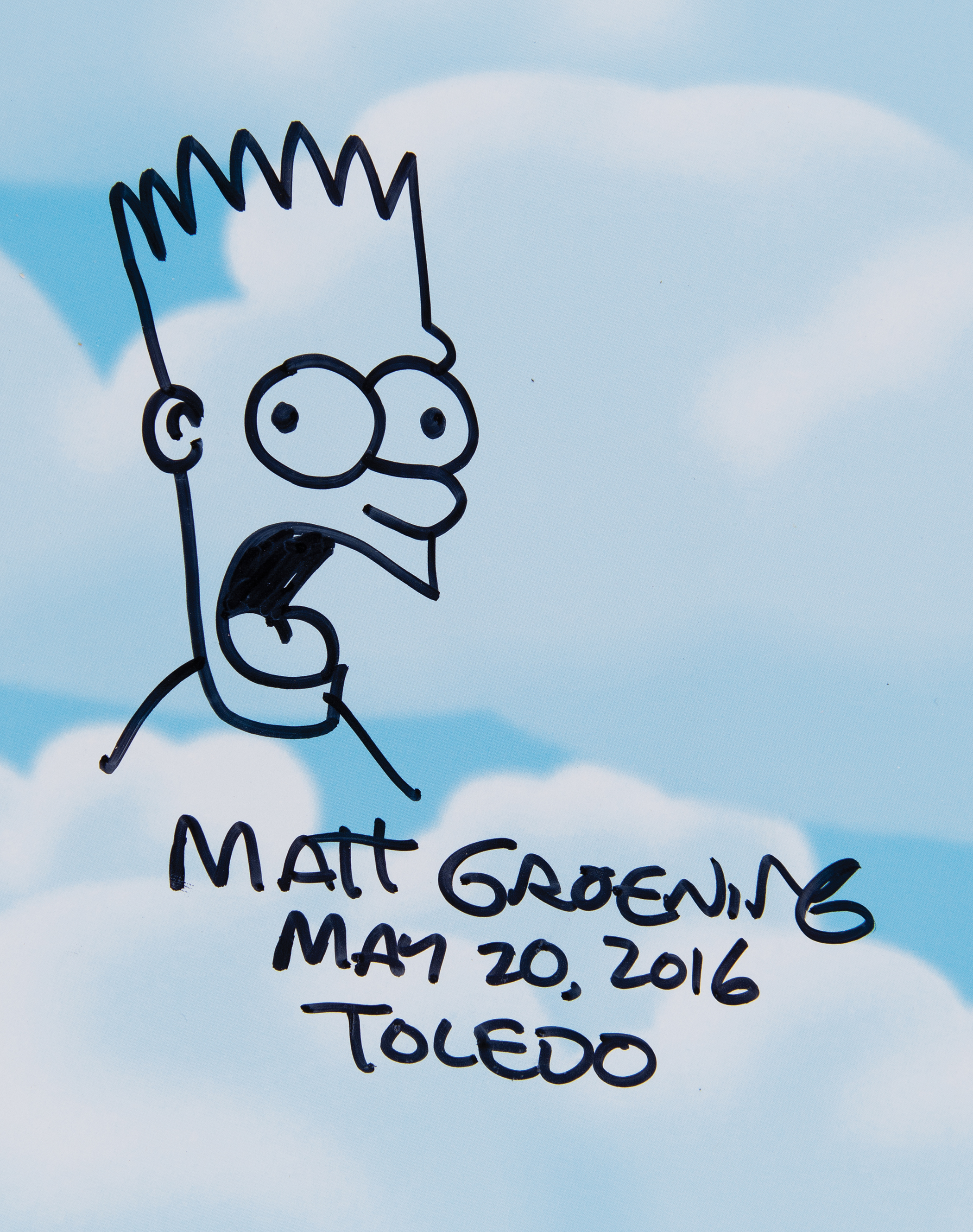 Lot #568 Matt Groening Signed Book with 'Bart Simpson' Sketch - Image 2