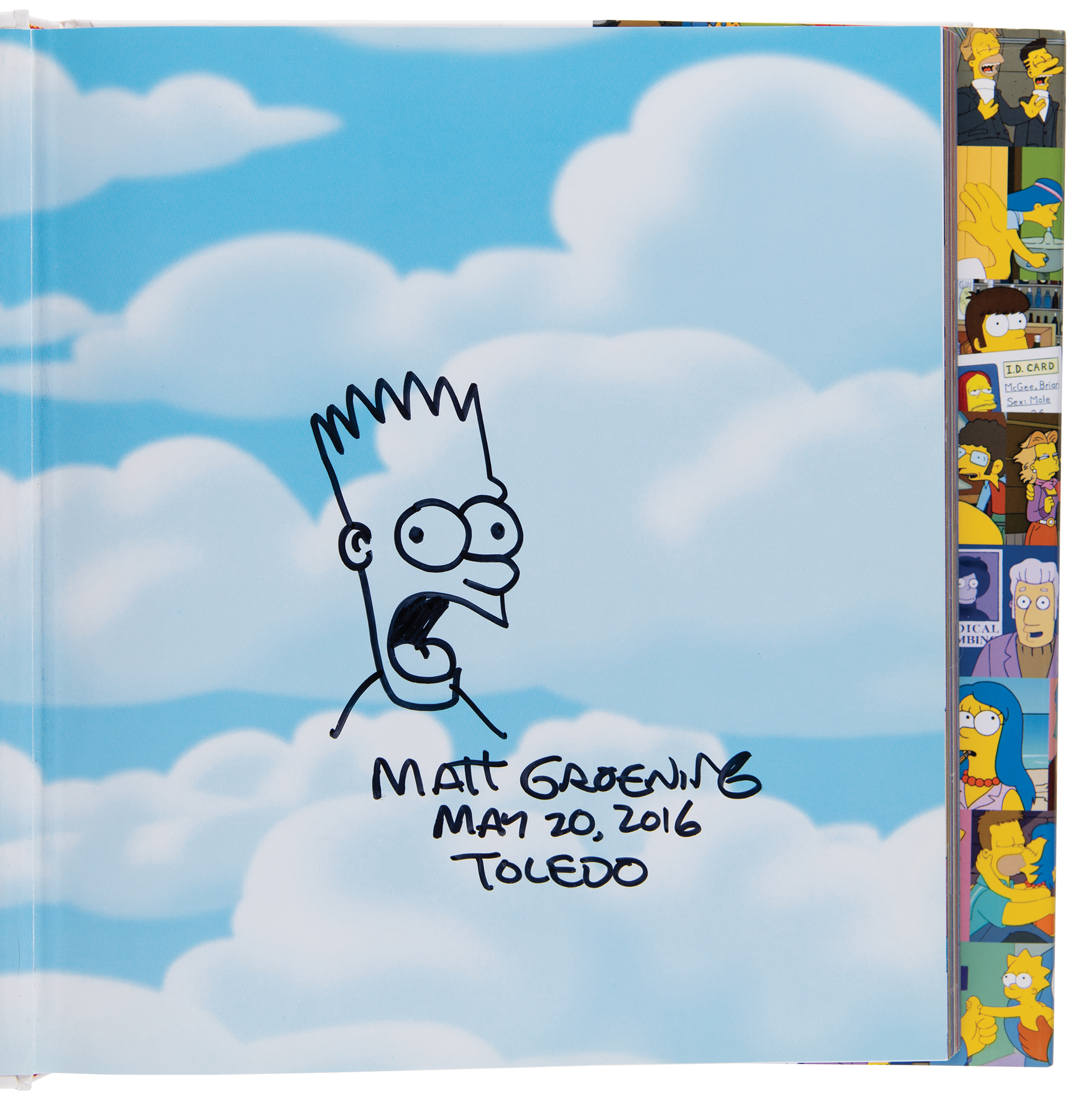 Lot #568 Matt Groening Signed Book with 'Bart Simpson' Sketch - Image 4