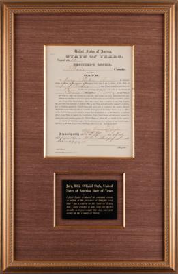 Lot #449 Texas: 1867 Black Citizen's Oath