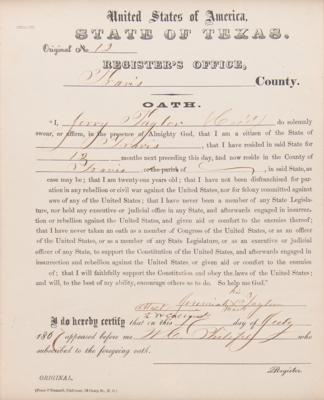 Lot #449 Texas: 1867 Black Citizen's Oath - Image 2
