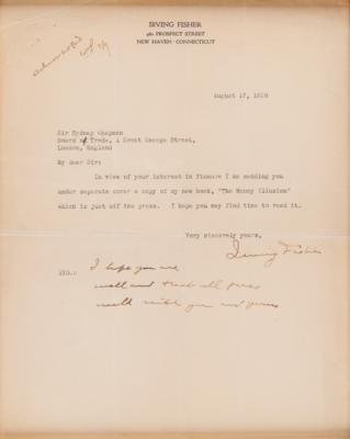 Lot #320 Irving Fisher Typed Letter Signed - Image 2