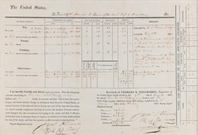 Lot #499 United States Light Artillery: Accounting Ledger (1818) - Image 2