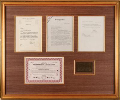 Lot #358 Kaiser-Frazer Corporation Stock Certificate and Transfer Letters - Image 1