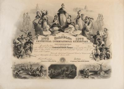 Lot #463 United States Centennial International Exhibition Stock Certificate - Image 1