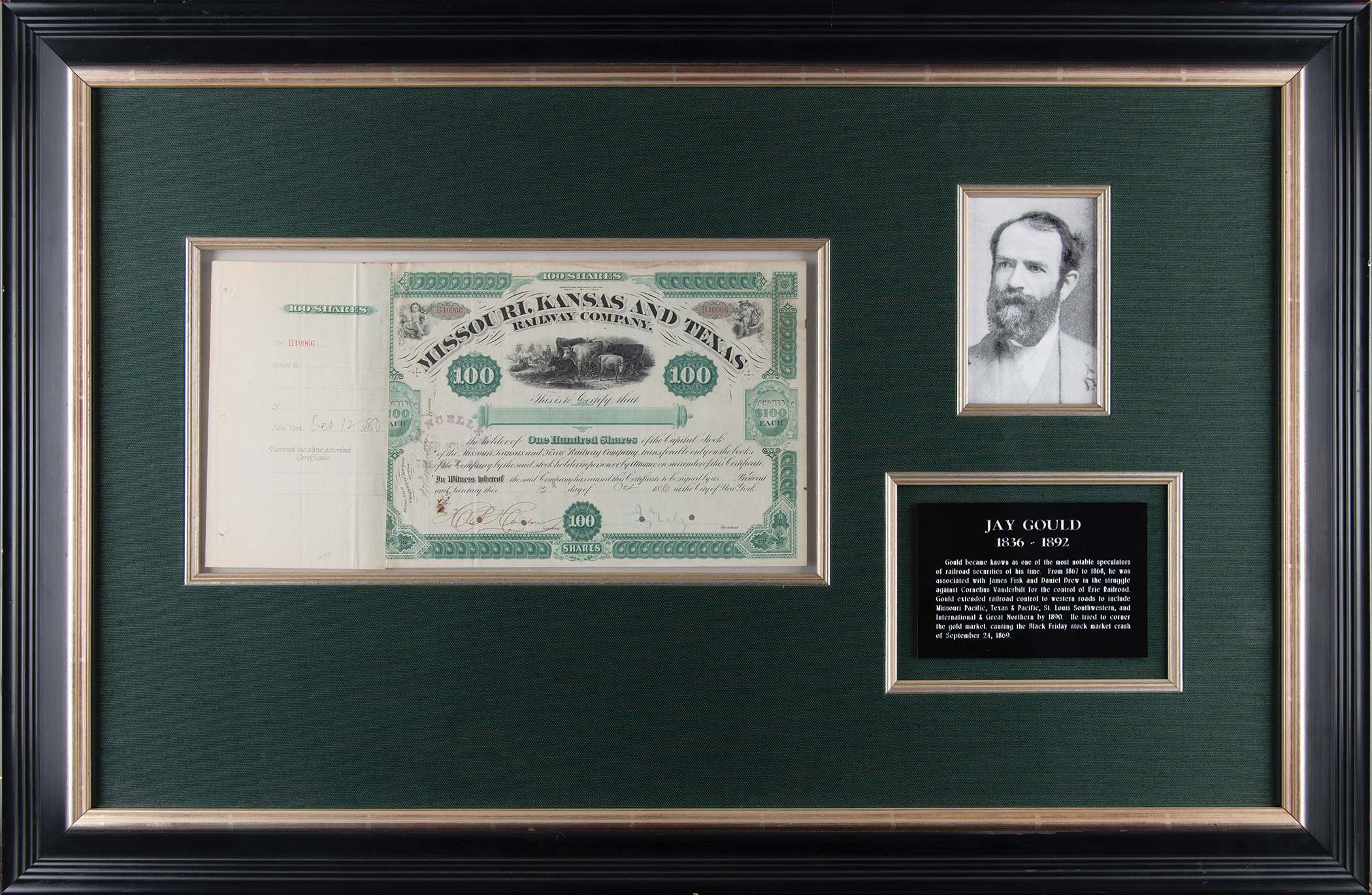 Lot #332 Jay Gould Document Signed
