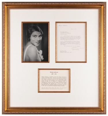 Lot #623 Marian Anderson Typed Letter Signed
