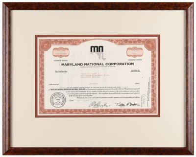 Lot #378 Maryland National Corporation Stock Certificate - Image 2