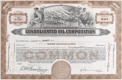 Lot #302 Consolidated Oil Company Stock Certificate - Image 1