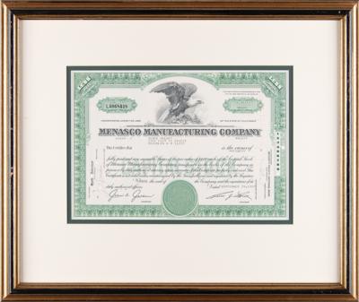 Lot #383 Menasco Manufacturing Company Stock Certificate - Image 2