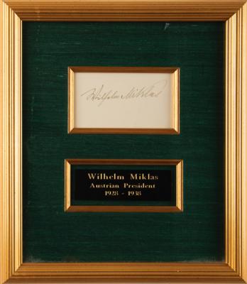 Lot #386 Wilhelm Miklas Signature