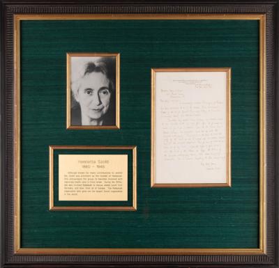 Lot #445 Henrietta Szold Autograph Letter Signed - Image 1