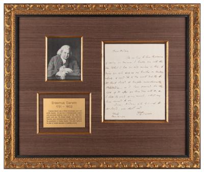 Lot #837 Erasmus Darwin Autograph Letter Signed - Image 1