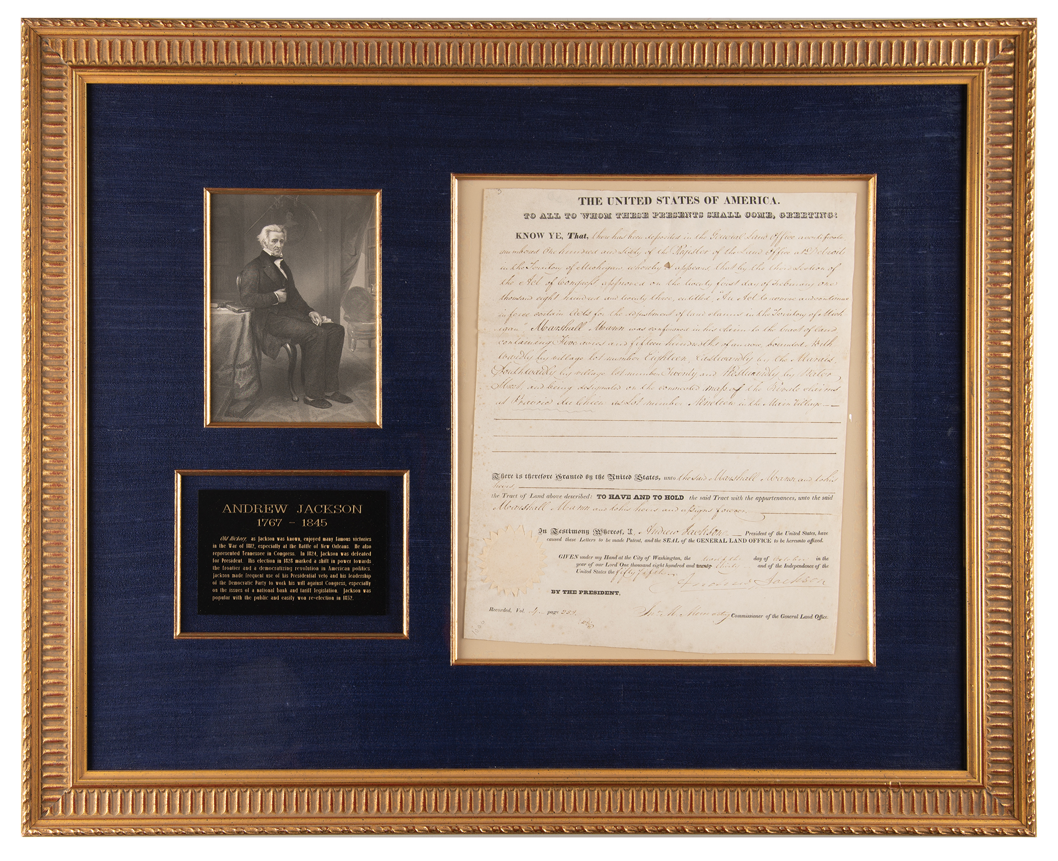 Lot #9 Andrew Jackson Document Signed as President - Image 1