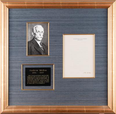 Lot #382 Andrew Mellon Typed Letter Signed - Image 1