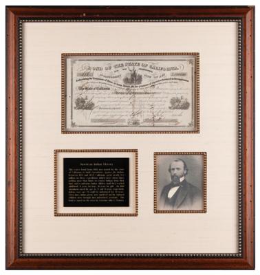 Lot #286 California: Bond for War Indebtedness, Funding "Suppression of Indian Hostilities" (1860) - Image 1