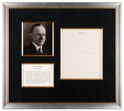 Lot #81 Calvin Coolidge Typed Letter Signed
