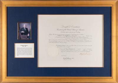 Lot #86 Dwight D. Eisenhower Document Signed as President for FDR Memorial Commission - Image 1