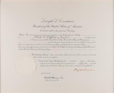 Lot #86 Dwight D. Eisenhower Document Signed as President for FDR Memorial Commission - Image 2
