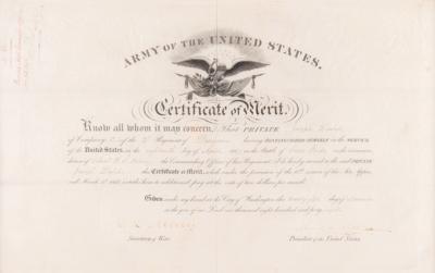 Lot #162 James K. Polk Document Signed as President - Rare Certificate of Merit for Service in the Mexican–American War - Image 2