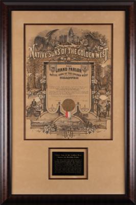Lot #402 Native Sons of the Golden West Charter Certificate - Image 1