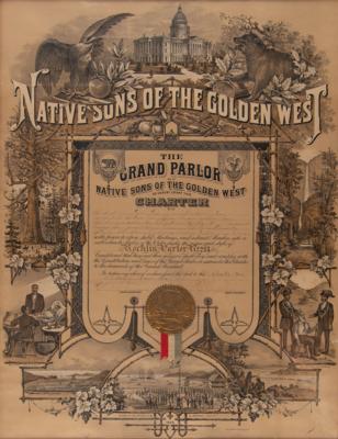 Lot #402 Native Sons of the Golden West Charter Certificate - Image 2