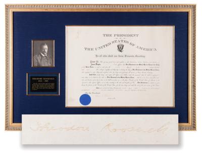 Lot #181 Theodore Roosevelt Document Signed as