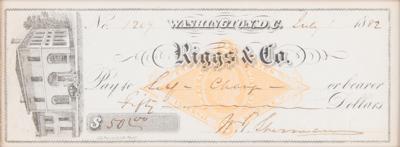 Lot #498 William T. Sherman Signed Check - Image 2