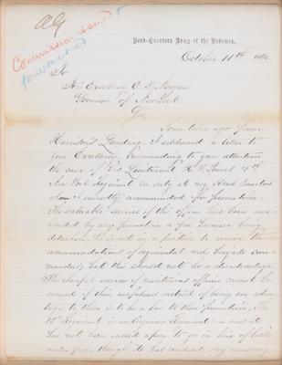 Lot #494 George B. McClellan Civil War-Dated Letter Signed on an Engineer's Promotion - Image 2